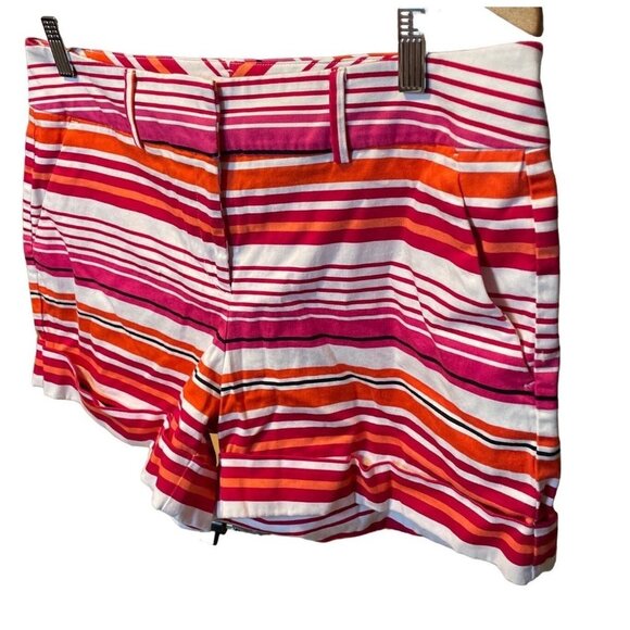 New York & Company Pink Striped Flat Front Shorts Sz 12 - Picture 3 of 7